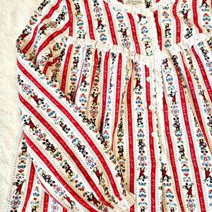 Lanz of Salzburg Disney Women's Flannel Nightgown Granny Nightie Eyelet Lace M